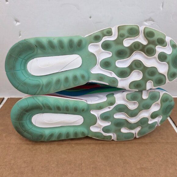 Nike Air Max 270 React Women's Electro Green Lagoon Shoes AT6174-300 W 11.5 M 10 - Picture 7 of 9